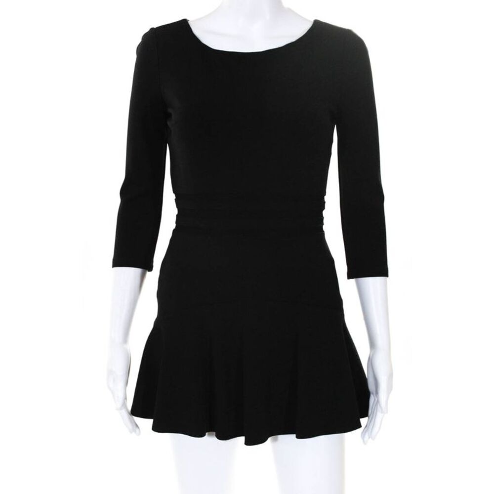 ERIN erin fetherston Womens Long Sleeve Tess Dress Black Size 0 10640700